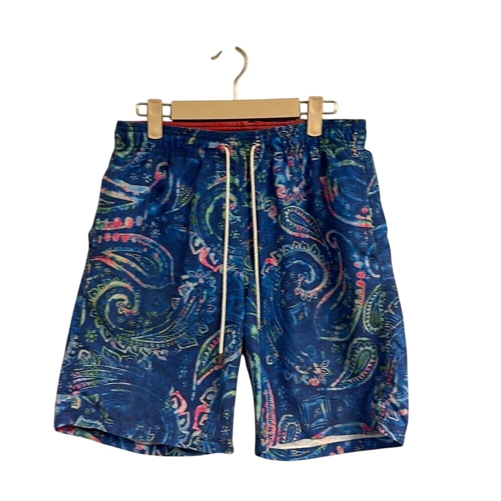 Bugatchi Uomo Men's Multi Color Floral Paisley Print‎ Swim Trunks Size M